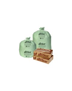 Pitt Plastics BioStar Biodegradable Trash Bags - 40 x 46 - 40-45 Gallon Capacity - Extra Heavy - Green in Color - 100 bags per case