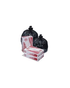 Pitt Plastics MR40484MK High-Density Mini-Roll Black Trash Bags - 40 x 48 - 40-45 Gallon Capacity - 22 Micron - 150 per case - Perforated Roll
