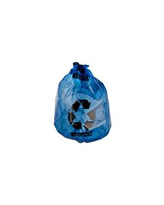 Pitt Plastics REC3046L Blue Recycle Trash Bags with Imprinted Black Recycle Logo - 30 x 46 - 23-38 Gallon Capacity - Extra Heavy Duty - 1.2 Mil - 100 per case