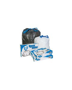 Pitt Plastics DT12GALW 10-15 Gallon Quick Draw Drawstring Can Liners - White in Color - 24 x 28 - .71 Mil - 300 per case